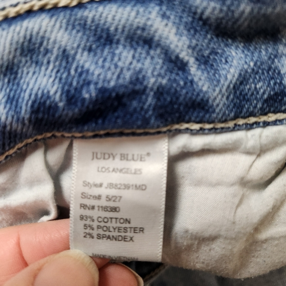Judy Blue Distressed straight leg jeans Size 5 / 27 - Picture 7 of 12